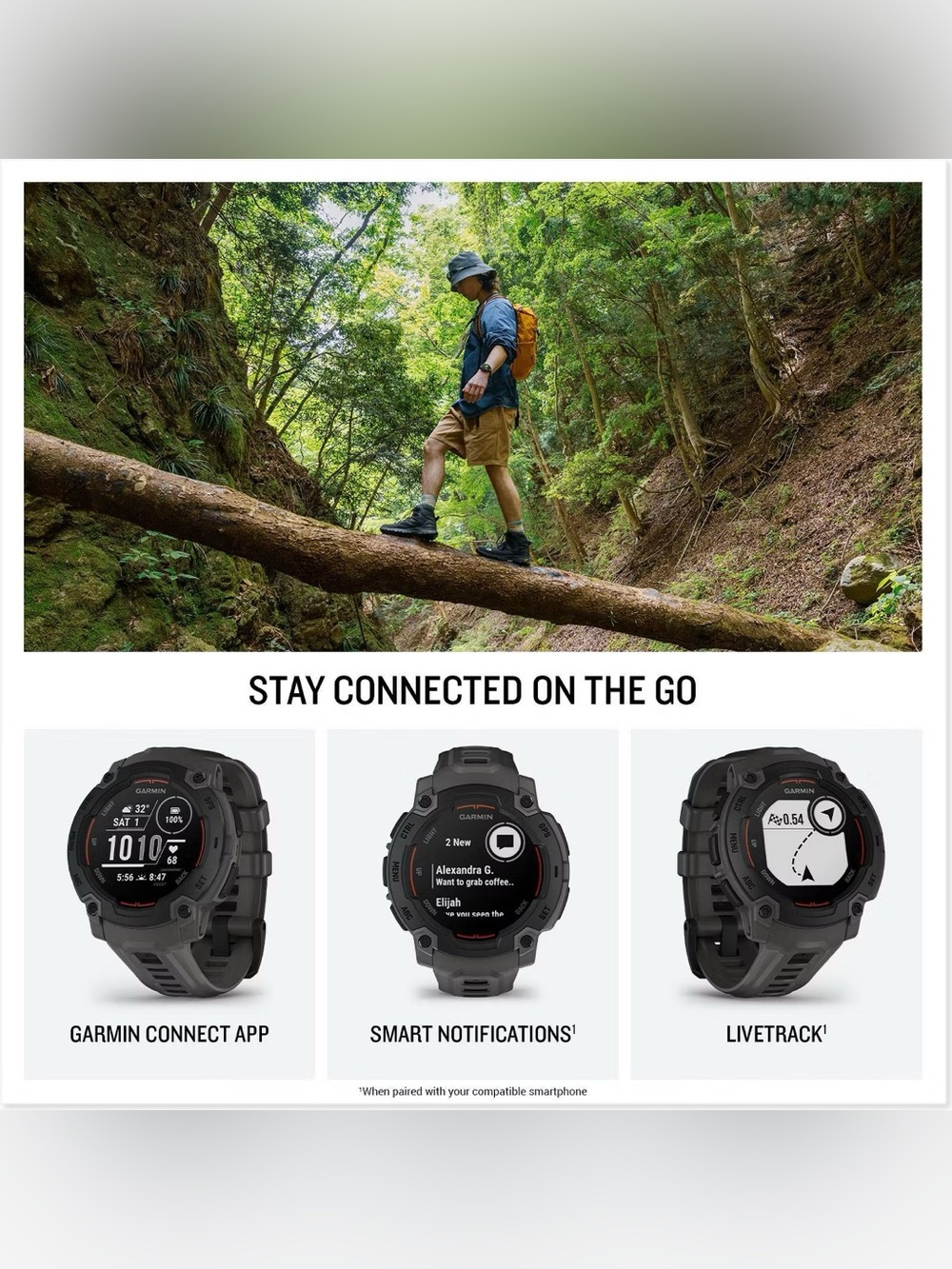Garmin Rugged GPS Smartwatch in Dark Gray with Black Bezel - Picture 8 of 16